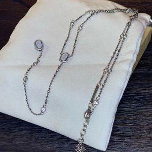 Kendra Scott Claudia Necklace in Silver/Drusy